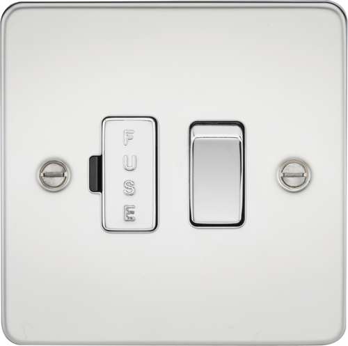 Knightsbridge FP6300PC Flat Plate 13A switched fused spur unit - polished chrome