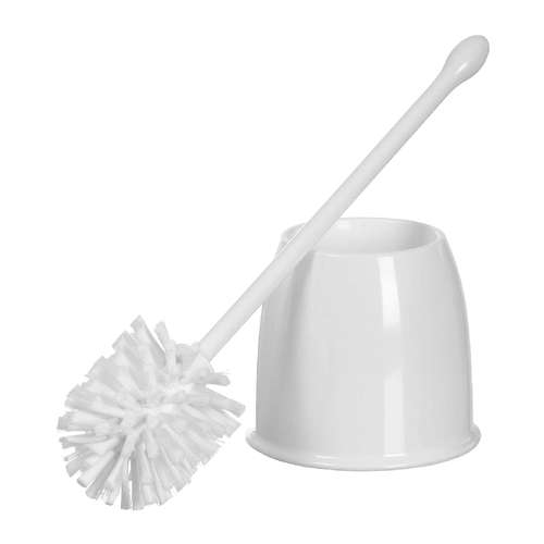 CHARLES BENTLEY CBTBRUSH Stiff White Plastic Toilet Brush and Holder Set_base