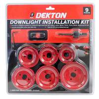 DEKTON DT45840 9 Piece Downlight Installation Kit Includes 6 Holesaw_base