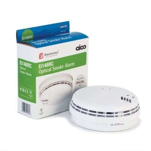 AICO Optical Smoke Alarm. 230V with Alkaline Battery Back-up. Easi-fit base