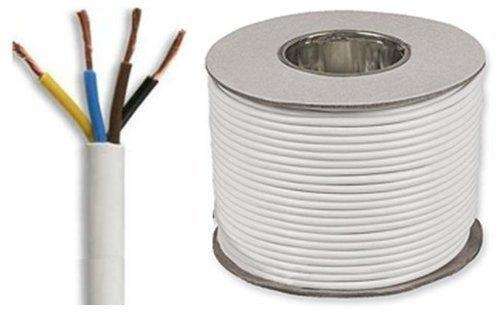 3184Y 0.75mm² White 4 Core Round Flexible Cable, 6 Amps, 100m_base
