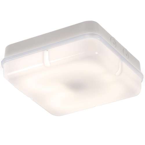 IP65 28W HF Square Bulkhead with Opal Diffuser and White Base_base