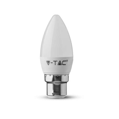 V-TAC VT103 LED Plastic Candle Light Bulb Warm White Samsung Chip 3000K B22 5.5W_base