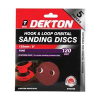 Dekton DT80708 5 Piece Hook & Loop Orbital Sanding Disc Fine Coarse 120 Grit_base