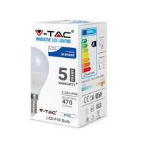 V-TAC LED Plastic Light P45 Shape Bulbs Samsung Chip White E14 5.5W_base