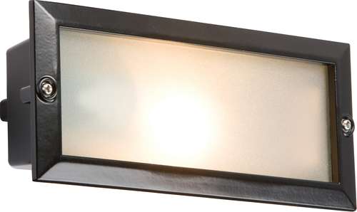 IP44 E27 Bricklight with Plain and Louvred Black Cover_base