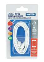 STATUS 8PINUSB2M 2m 8-Pin USB Data Transfer & Charging Cable Braided for iPhone_base