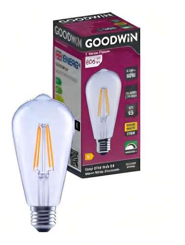 GOODWIN  Classic ST64 Clear E27 300D 6.5W/60W 806lm Dimmable Ra80 2700K LED Lamp