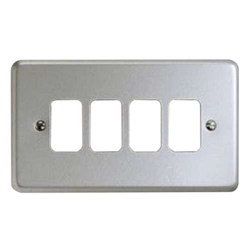 MK Electric 4 Gang Module Surface Front Plate Aluminum 86mm x 146mm K3494ALM_base