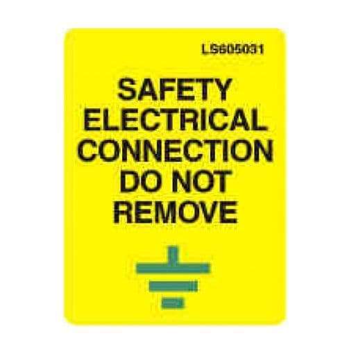 HISPEC LS605031 Safety Electrical Connection Do Not Remove Safety Label_base