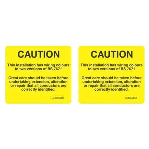 HISPEC LS707049 High Quality Caution Wiring Colors Electrical Safety Labels_base