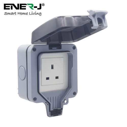 ENER-J SHA5303 Smart 1 Gang 13A Wall Socket, WiFi Weatherproof Outdoor Socket with Timer_base