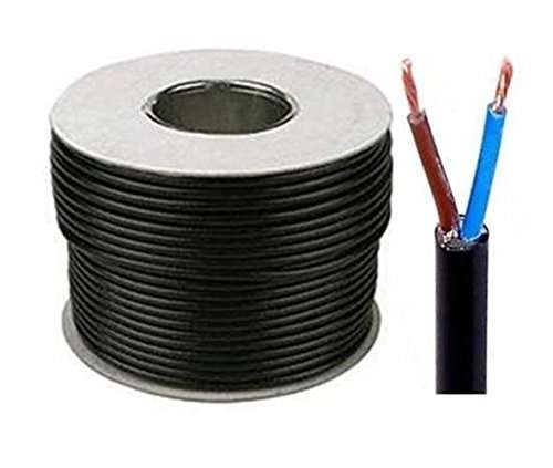 2182Y 0.50mm² Black 2 Core Flexible Cord, 3 Amps, 1m_base