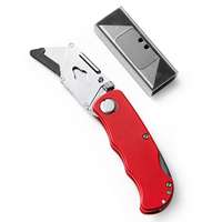 Dekton DT60115 Folding Metal Tradesman Knife With 5 Spare Blades_base