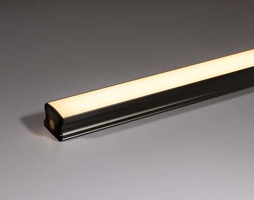 FossLED PROBK-SUR17X14-2M-OP LED Surface Opal Aluminium diffuser Single Profile Black - 2M_base