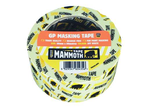 Everbuild Retail Masking Tape 25mm x 50m - OffWhite, 2MASKLAB25_base