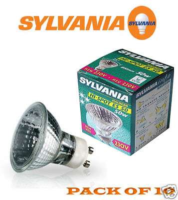 Sylvania GU10 50W Hi-Spot PAR 16 Mains Halogen Bulbs/ Lamp_base