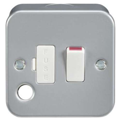 Knightsbridge MCSWSPURFLEX Metal Clad 13A Switched Fused Spur with Front Flex Outlet_base