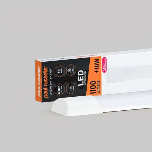 10W LED Slim Profile Batten 27mm High x 70mm Wide x 300mm Long, 6400K, 1100Lm, 3yr Guarantee