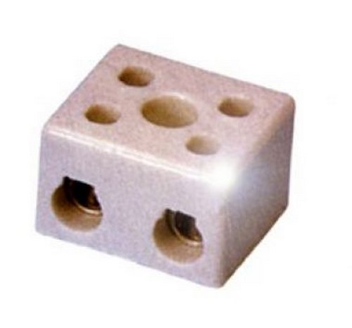 15A 2 Way Porcelain Connector Block - Connector strips